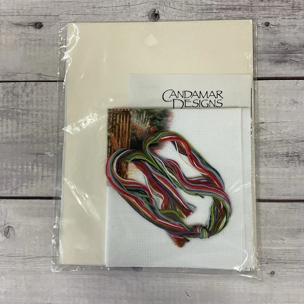 Candamar Design Thomas Kinkade Hidden Cottage Wooden Gate Cross Stitch Kit 51194